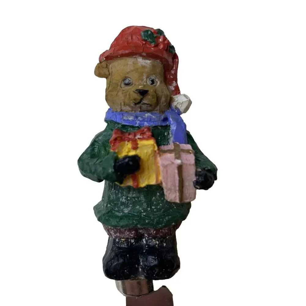 Christmas Bear with Presents Cheese Knife Spreader Stainless Steel